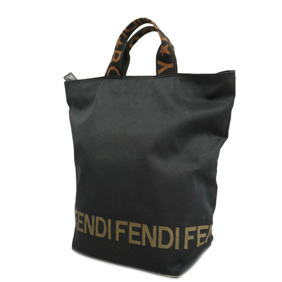 FENDI Handbags - Auth Fendi tote bag IN nylon with black gold metal